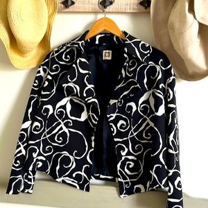 Anne Klein Black and White print blazer.